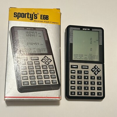 Sporty s Electronic E6B Flight Computer Calculator Case Manual Box Tested Works