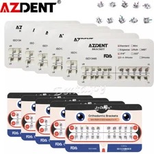 10X AZDENT Dental Ortho Brackets Braces Mini/Standard MBT/Roth 022 Hooks 3-4-5
