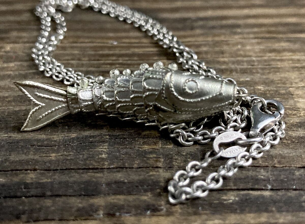 Vintage Articulated Fish Pendant | Jointed Moving Fish | 16 Vintage Articulated Fish Pendant | Jointed Moving Fish | 16