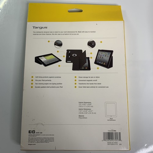 Targus Simply Basic Cover for iPad 2nd & 3rd Generation Slim Light Blue NEW 870 - Picture 4 of 6