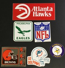 NFL Football Decal Lot 6 Stickers Unused Vikings Hawks Eagles Dolphins Browns