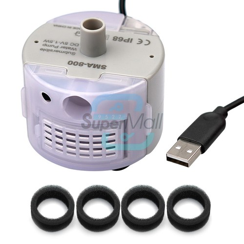 SMA-800 USB Round Water Pump Stainless Steel Pet Water Dispenser Pump 1.5W160L/H - Bild 2 von 9