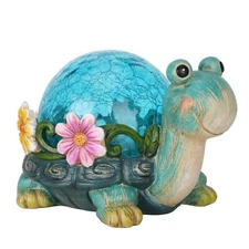 Afirst Solar Garden Statues Outdoor Figurines - Turtle Lawn Ornament with Sol...