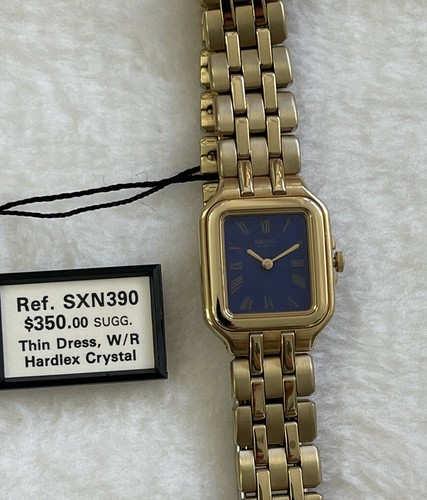 Reloj de pulsera Seiko con correa de metal amarillo para mujer - Imagen 1 de 11