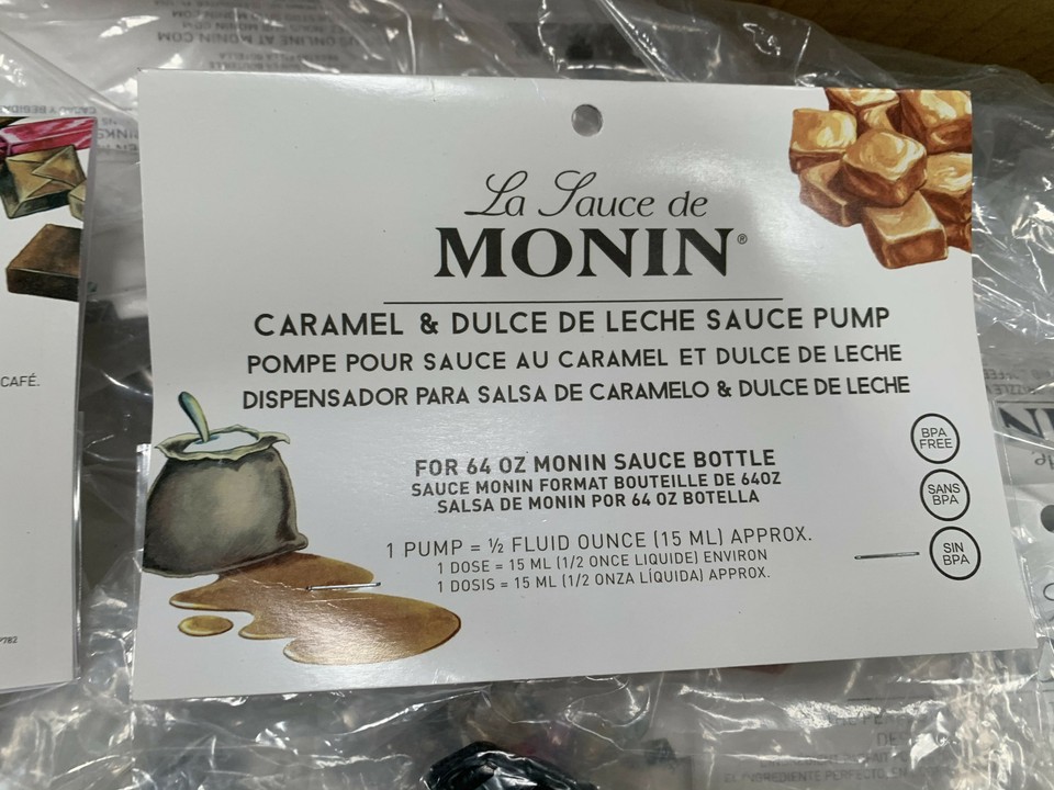 20x Lot Monin 1/2oz Pump for Caramel & Dulce De Leche Sauce for 64oz