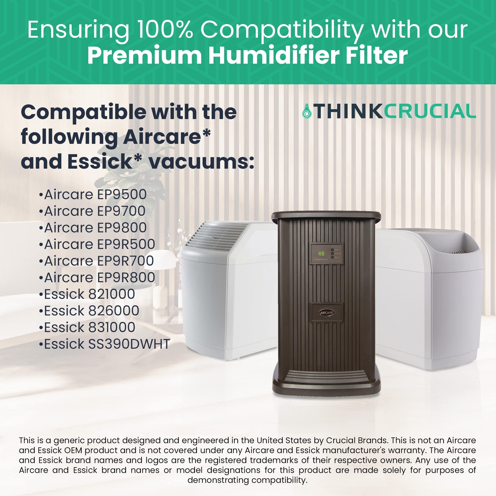Think Crucial Humidifier Paper Wick Filters with Aircare Part # 1043 & Models...
