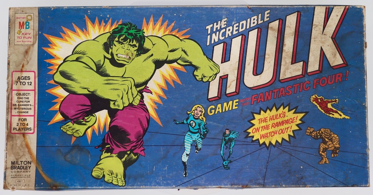 Vintage Milton Bradley Incredible Hulk Game with Fantastic Four