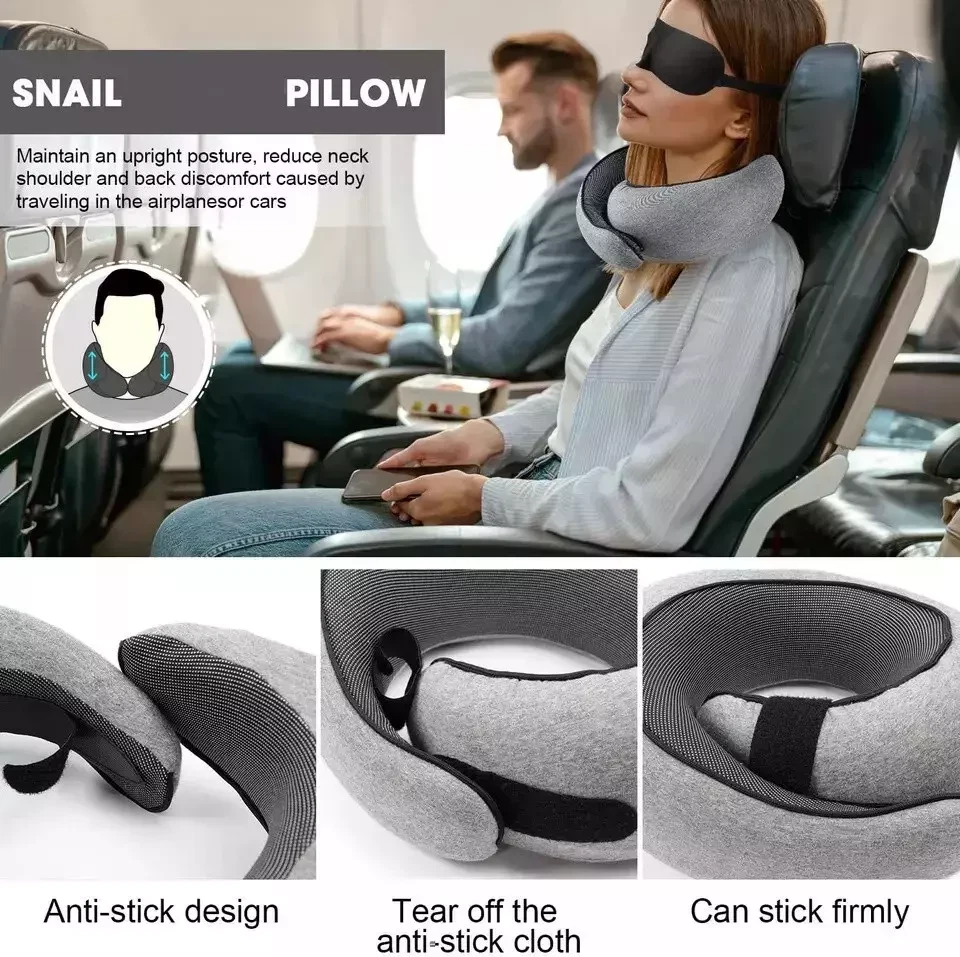 Travel Pillow, 100% Pure Memory Foam Travel Neck Pillow Airplane Neck Support