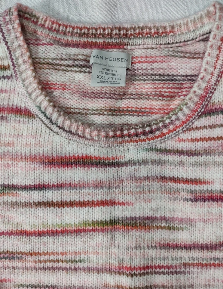 Suéter Suave Rosa Y Crema Multicolor Manga Larga - Talla XXL - Por Van Heusen Foto 3 de 4