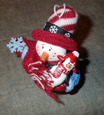 CHRISTMAS ORNAMENT  SNOWMAN with a PENGUIN  EUC