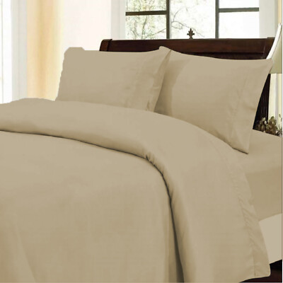 100% Cotton 1000TC Marvelous Duvet Collection Choose Item Taupe Solid