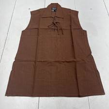 Fiona s Fineries Sleeveless Pirate Renaissance Shirt Brown Men s Size XS