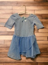 Toddler Girl M Blue Ballerina Leotard Cross Cross Back