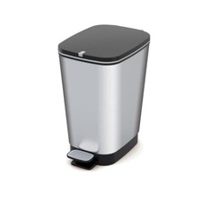 Curver Pedal-Abfalleimer 30L metallisiert Gummidichtung