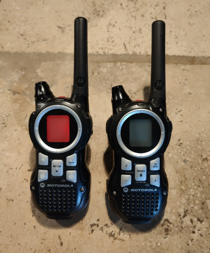 Lot of 2 Motorola MR350R Two-Way Radios with belt clips - For Parts/Repair only