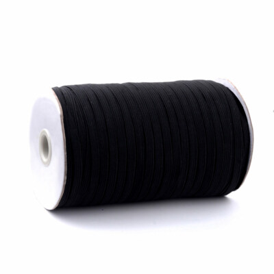 Black Elastic 6mm Wide 570~600 feet/roll for DYI face mask sewing crafts bands