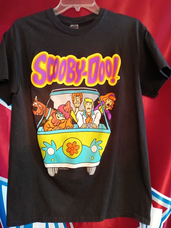 Hanna Barbera Scooby-Doo & Gang Black Large T-shirt Solid Color