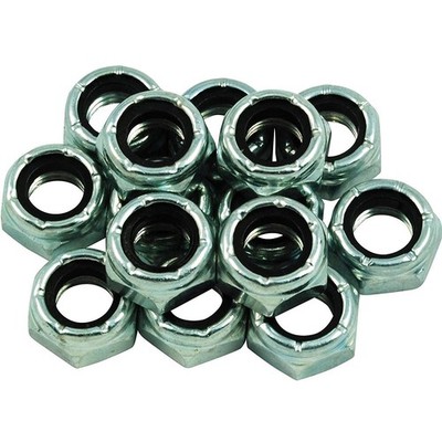 Sure-Grip Roller Skate OEM Factory Axle Nuts - 16 Pack (8mm) 8mm, SILVER 