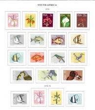 SOUTH AFRICA 1974-76 NATIVE FLOWERS / BIRDS / FISH SET SC#408-433 MLH ON PAGE