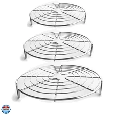 Round Cooling Racks for Cooking & Baking, Stainless Steel Steamer Rack, Canni...