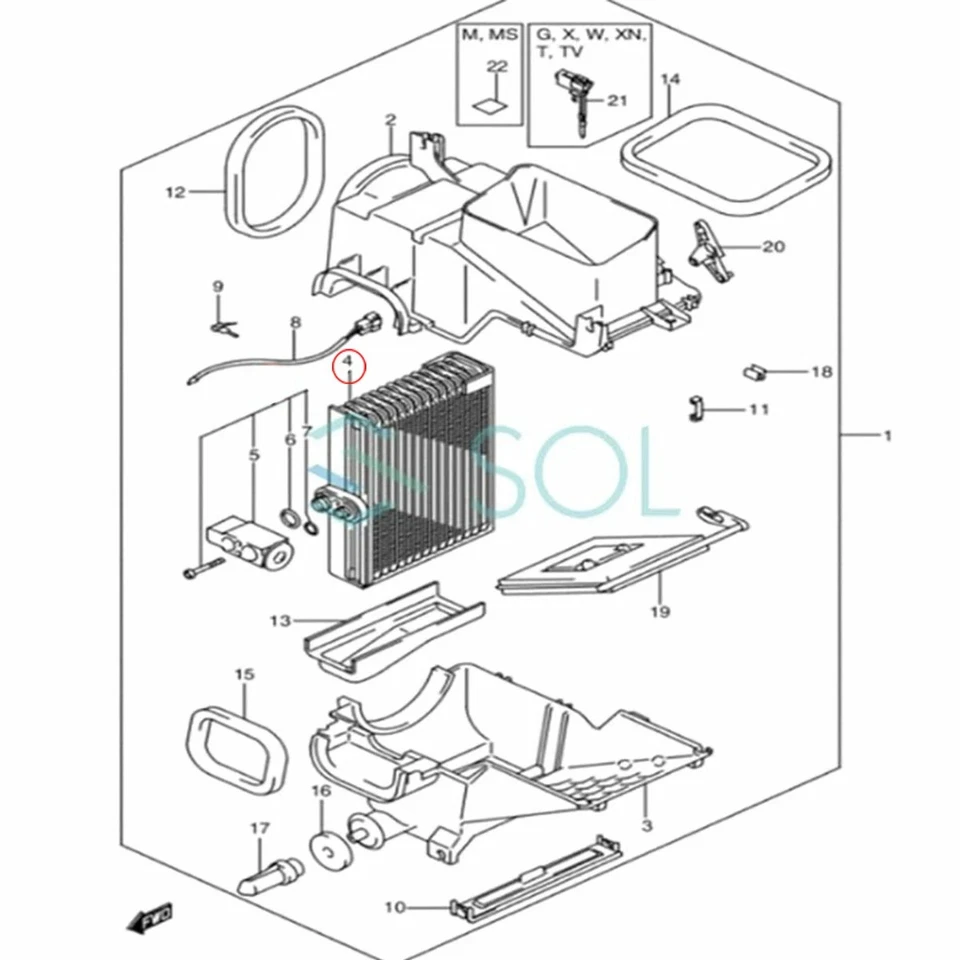 Suzuki Jimny JB23 JB33 JB43 AC Evaporator - Imagem 4 de 4