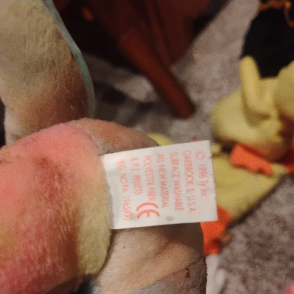 Ty Beanie Baby: Peace Bear 1996 - Multicolor en perfecto estado con errores de etiqueta Foto 4 de 4