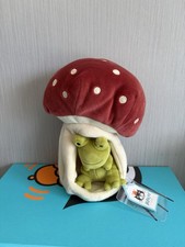 Jellycat Forest Fauna Tiny Frog NEW BNWT, Toadstool Mushroom House  (Retired 