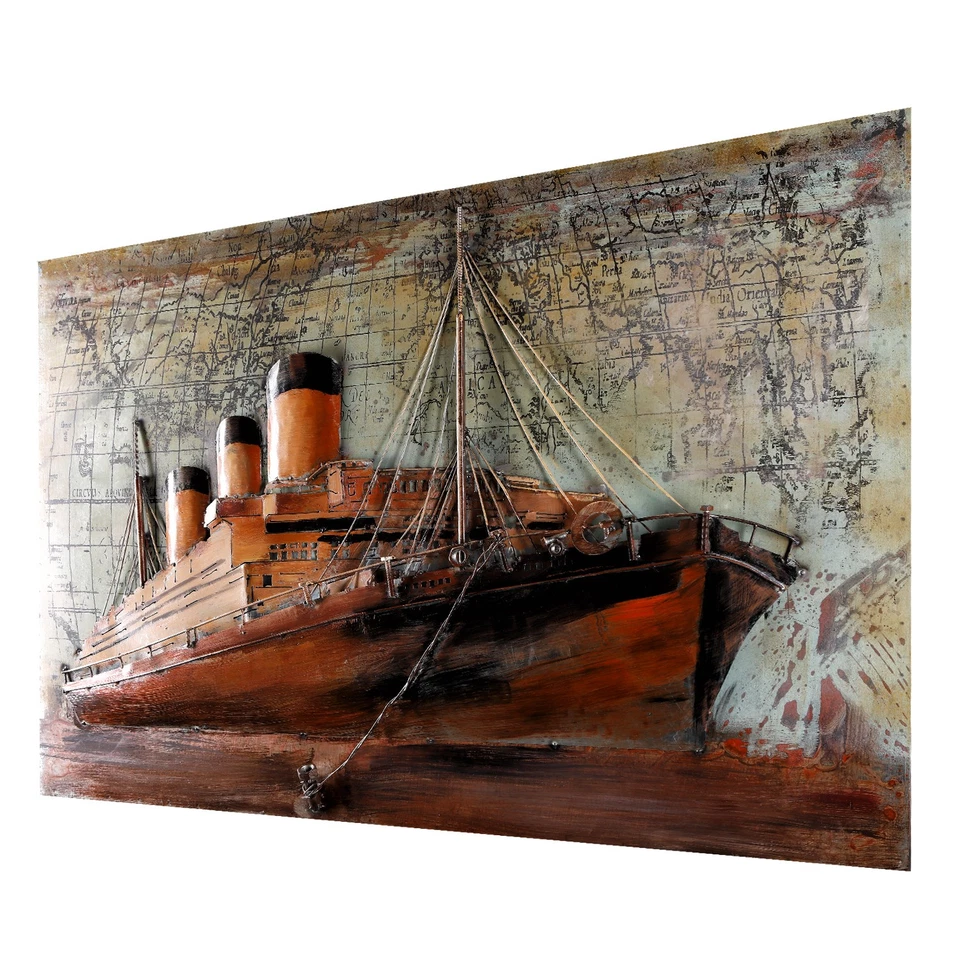 Wandbild 3D Metallbild Relief Bild Unikat Vessel Rusty gold 120x80cm handmade - Bild 4 von 4