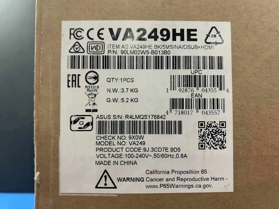 ASUS VA249 23.8" FHD LCD MONITOR 3000:1 HDMI PlusGame VA249HE - Image 4 of 4