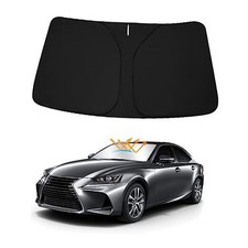 Winshield Sun Shade for 2014-2020 Lexus is Sedan, Foldable Front Sun Black