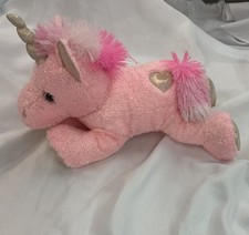 Kellytoy Unicorn Plush Pink Glittery Sparkle Heart Stuffed Plush 12"