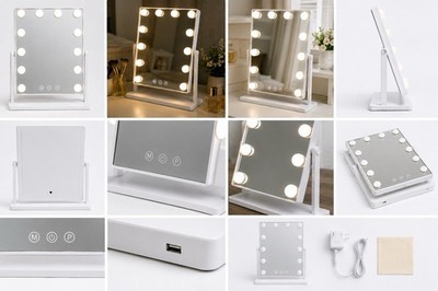 Sharper Image SpaStudio Hollywood Vanity Mirror with LED Lights