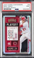 2020 CONTENDERS PLAYOFF TKT #94 MIKE TROUT #/18 PSA 9