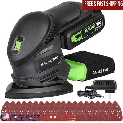 Battery Powered Orbital Sander W/ 20 Sandpapers Dust Collection Ergonomic Design