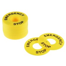 20Pcs 22mm Inner Diameter Emergency Stop Sign For Push Button Switch Yellow
