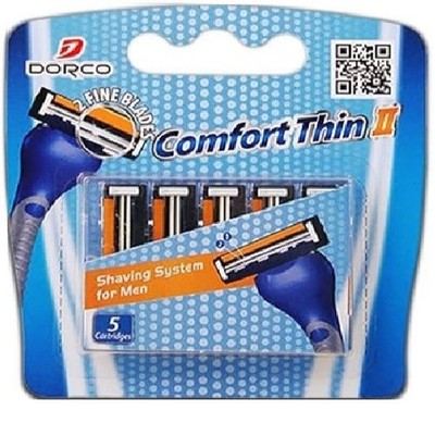 Dorco Comfort Thin II Razor Cartridges 5ct Blade Refills