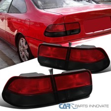 Fits 1996-2000 Honda 96-00 Civic 2dr Coupe Tail Lights Brake Lamps Redsmoke