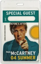 Paul McCartney 2004 Concert Tour Guest Laminated Backstage Pass