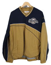 Granatowy/Musztardowy Oryginalny towar x Milwaukee Brewers sweter MLB L