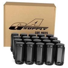  1/2x20 Black Lug Nuts 20pcs - 1/2-20 Long Closed End Bulge Acorn Lug Nuts 