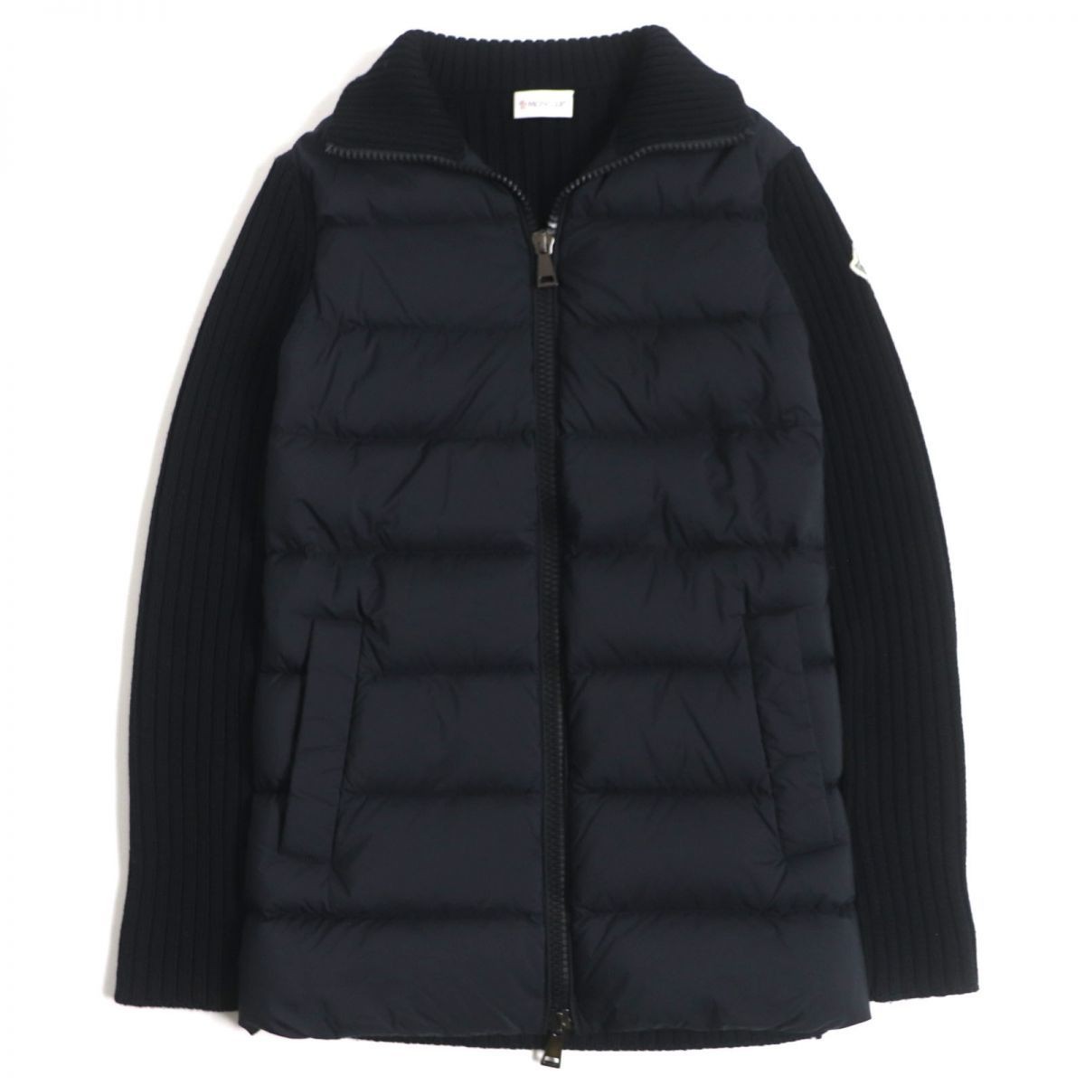 2021 Moncler Cardigan Knit Zip Down Jacket in Black for Men Size XS