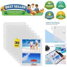30 Pack Heavy Duty Photos or Postcards Page Protectors, Plastic Clear Photo H...