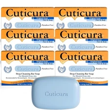 6 Pack Cuticura Face & Body Deep Cleansing Bar Soap Blemish Prone Skin 5.25 Oz