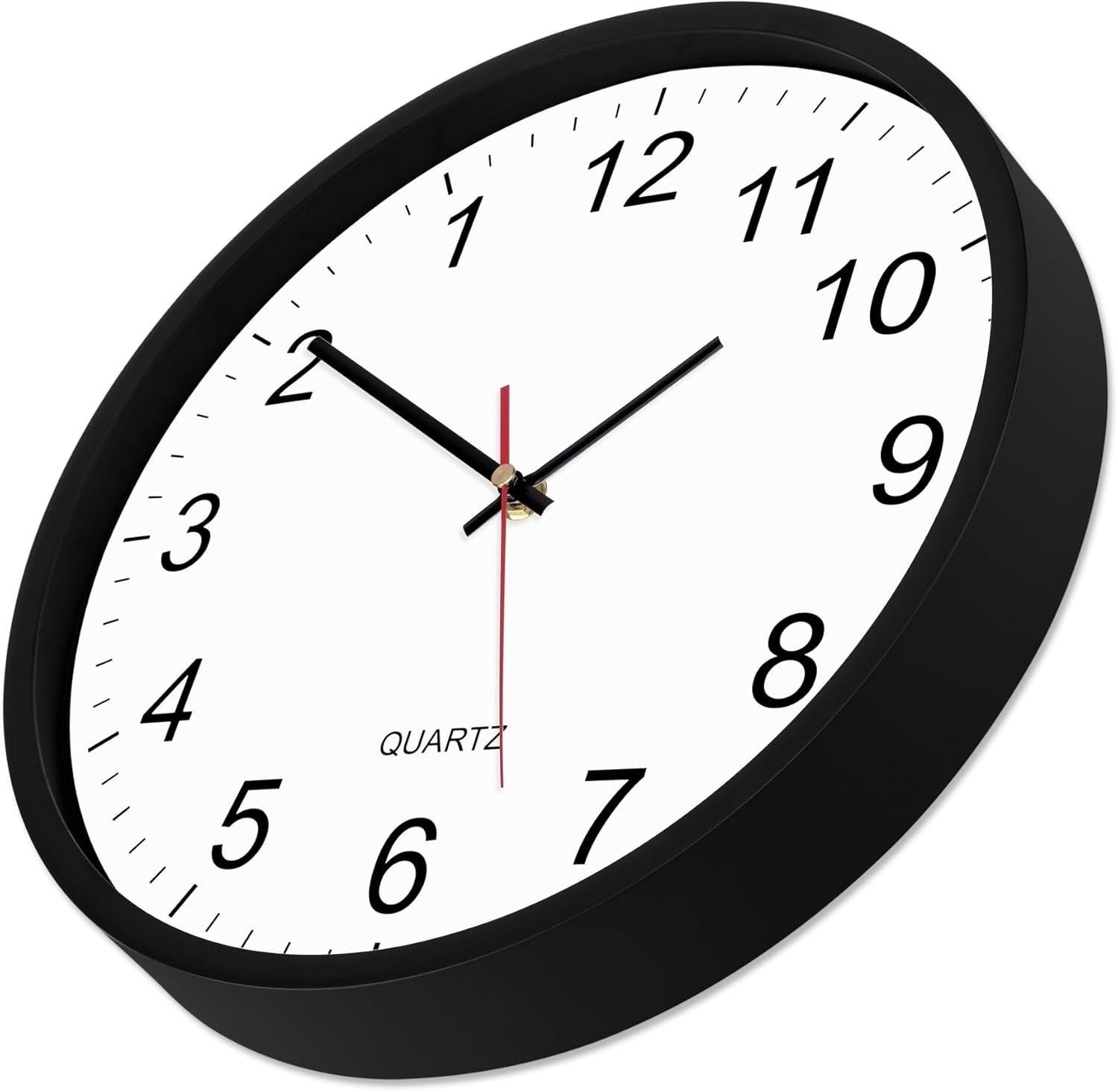 Black Backwards Wall Clock Runs Counterclockwise 12 Inch Silent Non Ticking B...