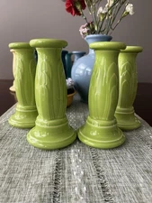 Lot Of 4 Fiestaware Chartreuse Candlestick Holders