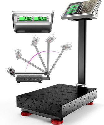 660Lb Industrial Floor Platform Scale with 90°-135° Rotate Double Sided Display