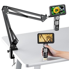 Andonstar AD115 Handheld Digital Microscope with 5" Screen Flexible Arm Por...