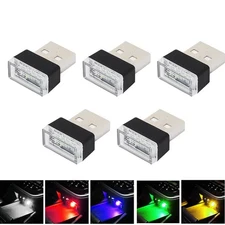 1x  Mini RGB LED USB Car Interior Light Neon Atmosphere Ambient Lamp Accessories