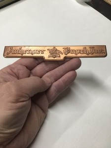 Anheuser Busch Inc. Brass/Copper Refrigerator Name Plate St. Louis, MO Budweiser