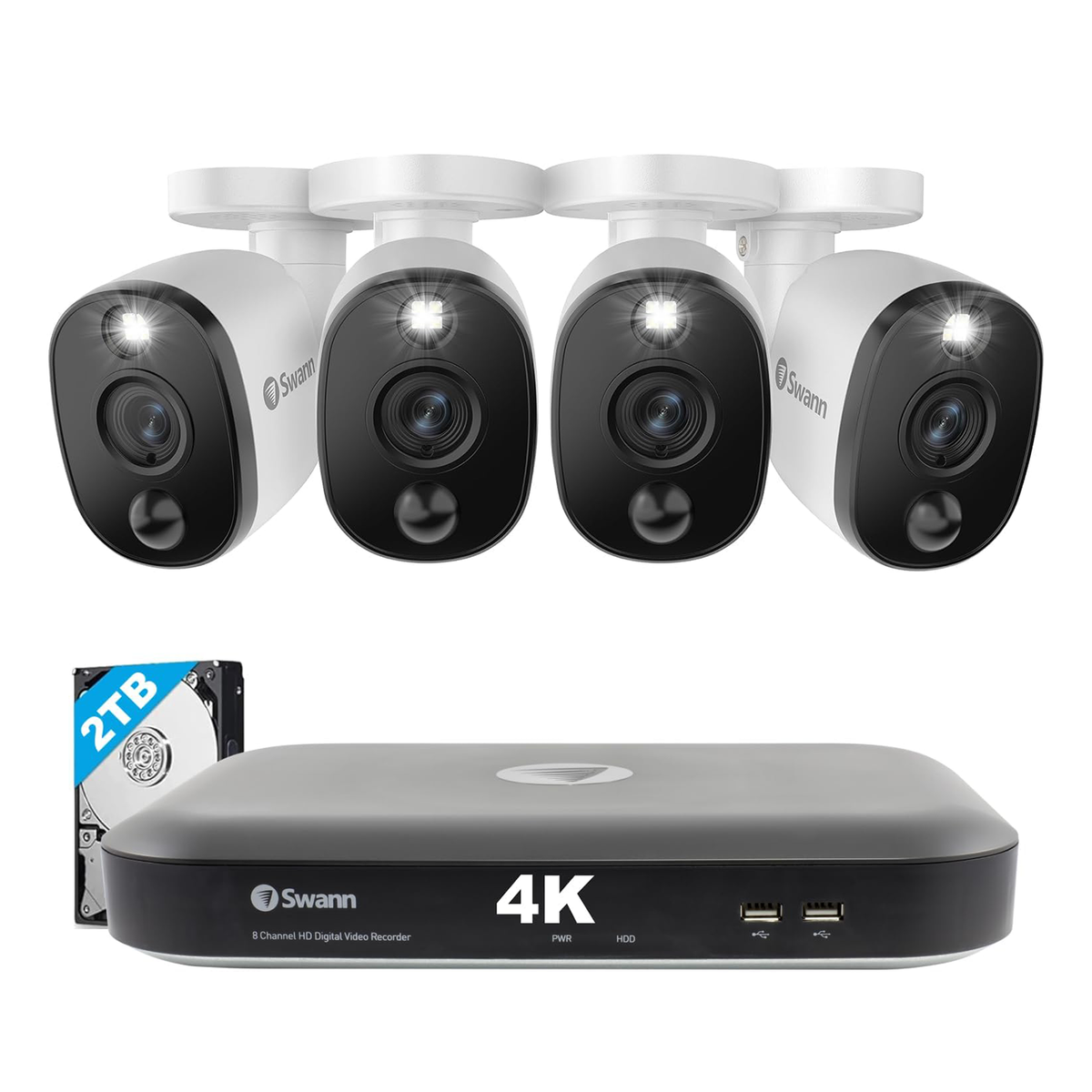 Swann 4-Camera 4K UHD Video 8 Channel DVR 2TB Security System